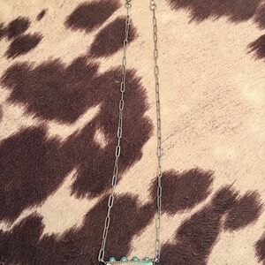 Chic Silver Chain Necklace with Beaded Accent